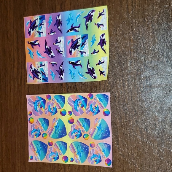 Vintage Lisa Frank Sticker Sheets Whale Orca  Dolphins Penguins - Picture 1 of 5